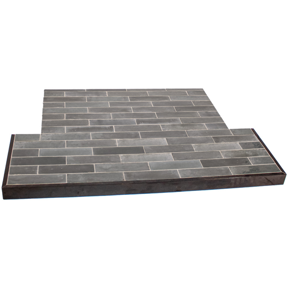Lume Grey Tiled Hearth Brick Bond 48x15