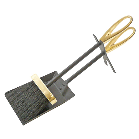 1165* Hearth Tidy Loop Black/Brass