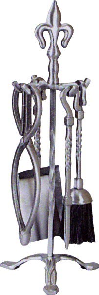 27106 Comp Set Fleur De Lys Brushed Steel