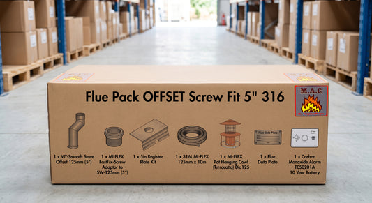 Flue Pack OFFSET Screw Fit 5" 316