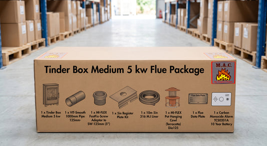 Tinder Box Medium 5 kw Flue Package