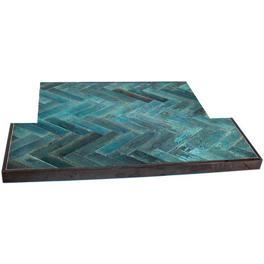 Lume Blue Tiled Hearth Herringbone 54x15