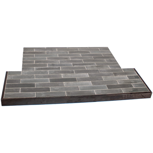 Lume Grey Tiled Hearth Brick Bond 48x15