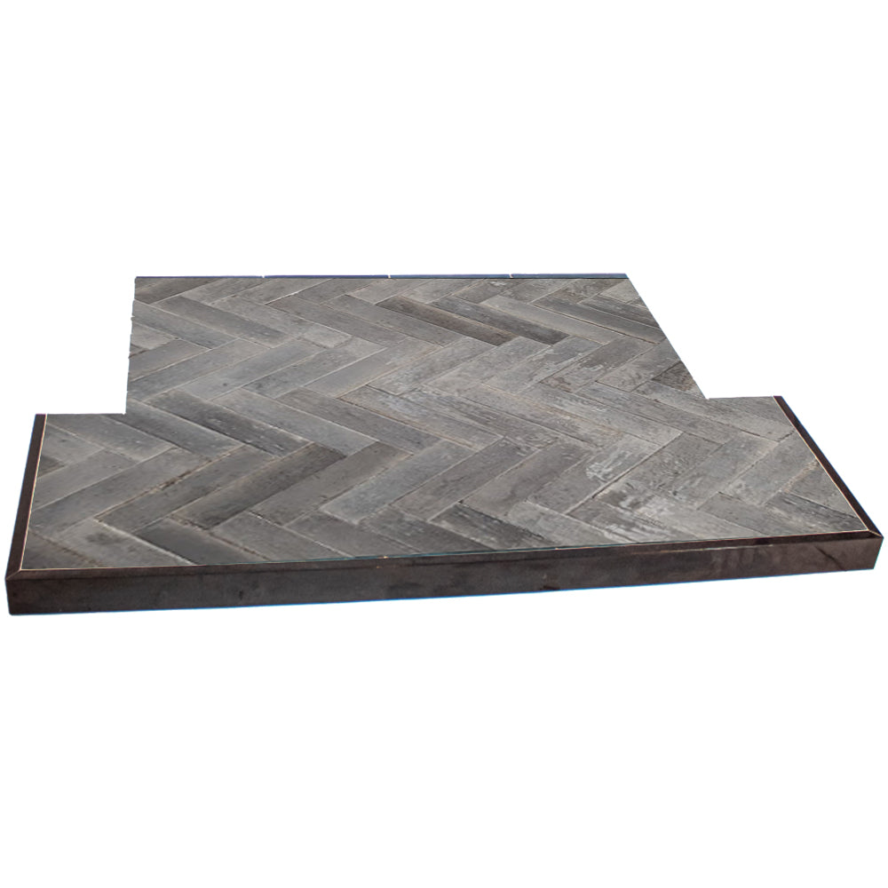 Lume Grey Tiled Hearth Herringbone 54x15