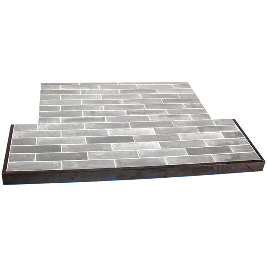 Lume White Tiled Hearth Brick Bond 54x15