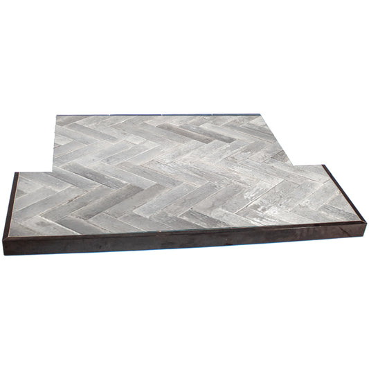 Lume White Tiled Hearth Herringbone 54x15