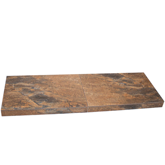 Mocha Riven Slate Effect Tiled Hearth 54x15