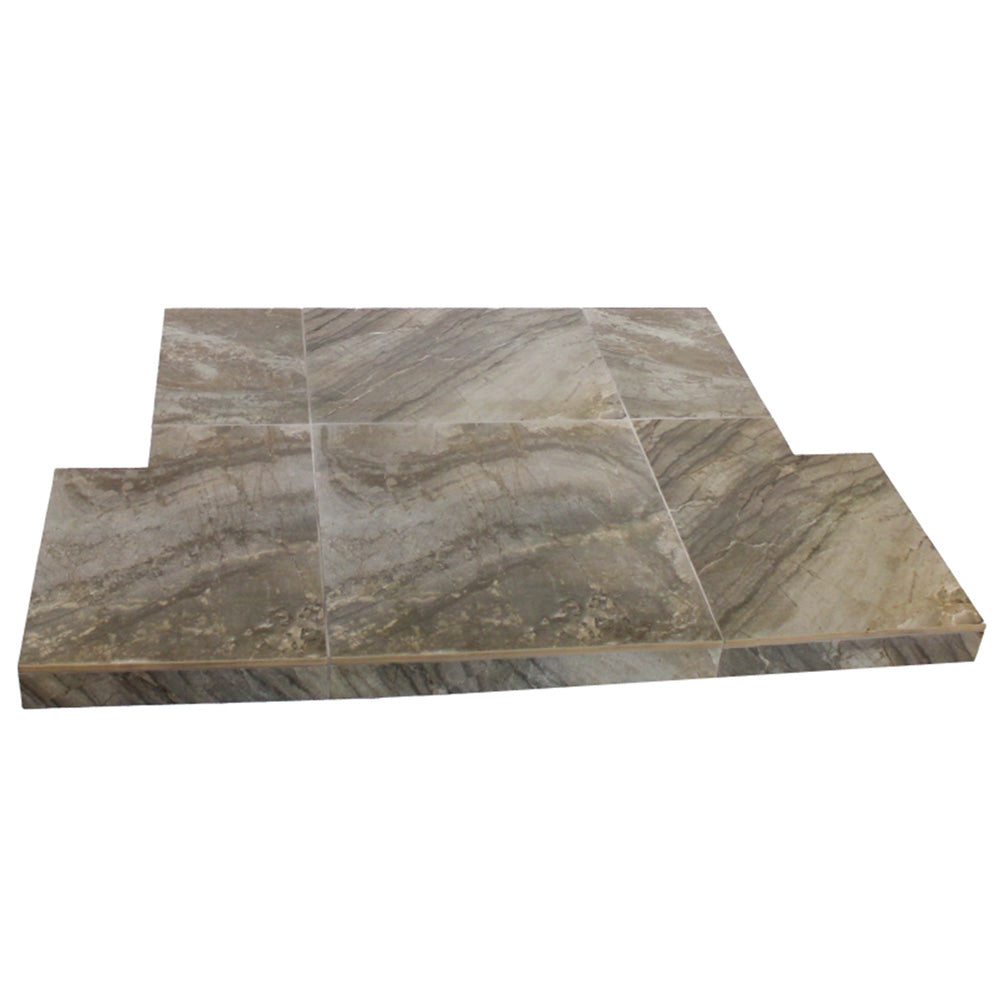 Primative Grey (Olive) Tiled Hearth 48x15 c/w tongue