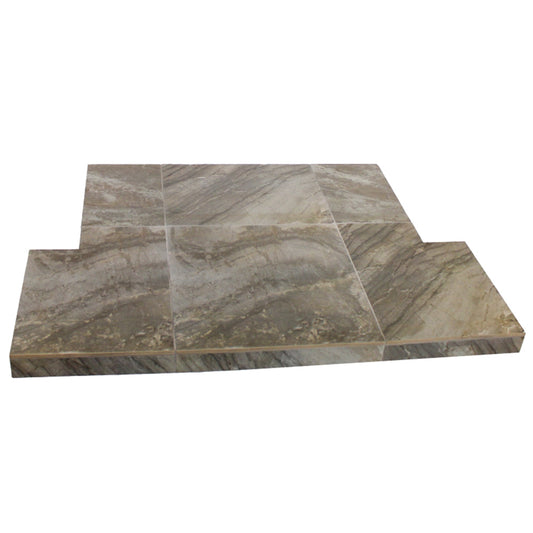 Primative Grey (Olive) Tiled Hearth 54x15 c/w tongue