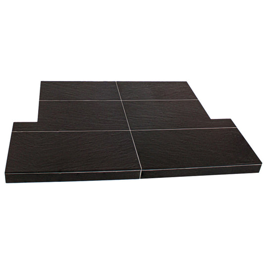 Black RSE Chamber Hearth 1370X381+950X460T 600x300 Tile