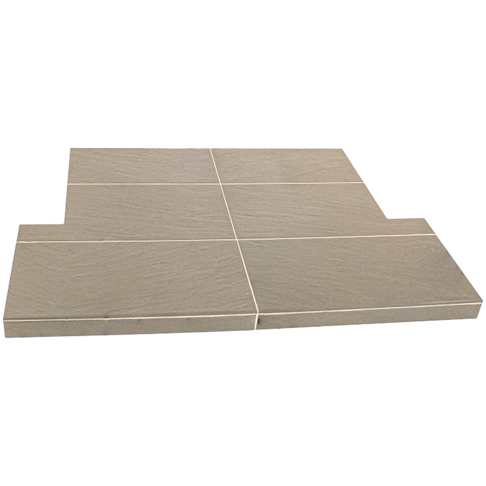 Buff Riven Slate Effect Tiled Hearth 54x15 c/w tongue
