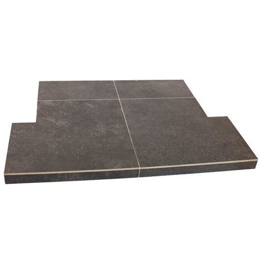 Eco Concrete Anthracite Tiled Hearth 48x15 c/w tongue