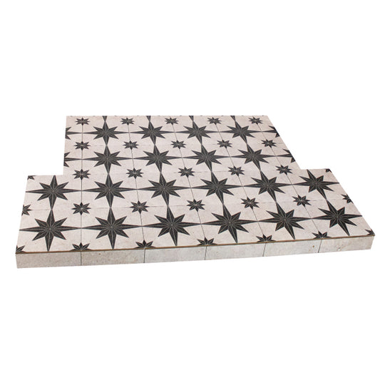 Norstar Black Star Tiled Hearth 54x15 c/w tongue